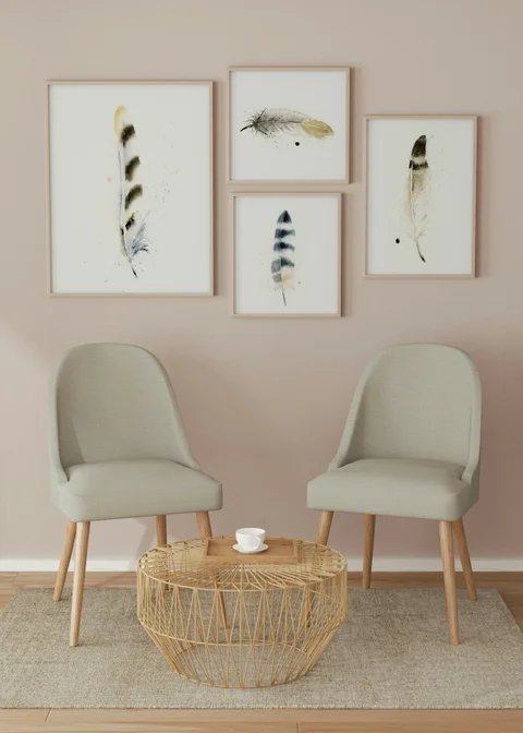 Image of a feather watercolor painting by Shayna Larsen, originals & prints available