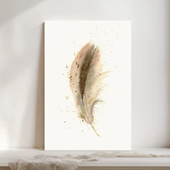 Image of a feather watercolor painting by Shayna Larsen, originals & prints available