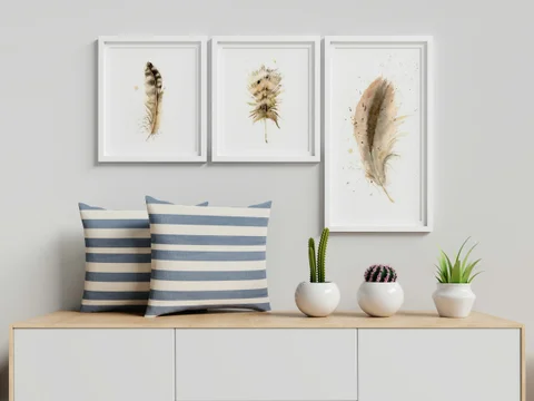 Image of a feather watercolor painting by Shayna Larsen, originals & prints available