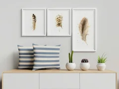 Image of a feather watercolor painting by Shayna Larsen, originals & prints available