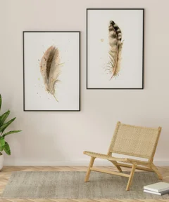 Image of a feather watercolor painting by Shayna Larsen, originals & prints available