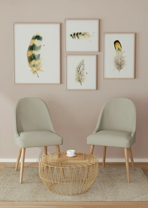 Image of a feather watercolor painting by Shayna Larsen, originals & prints available