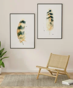 Image of a feather watercolor painting by Shayna Larsen, originals & prints available