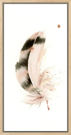 Image of a feather watercolor painting by Shayna Larsen, originals & prints available