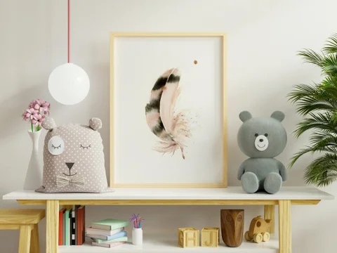 Image of a feather watercolor painting by Shayna Larsen, originals & prints available