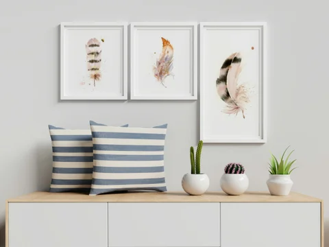 Image of a feather watercolor painting by Shayna Larsen, originals & prints available