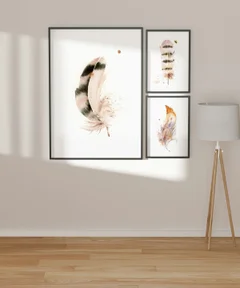 Image of a feather watercolor painting by Shayna Larsen, originals & prints available