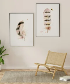 Image of a feather watercolor painting by Shayna Larsen, originals & prints available