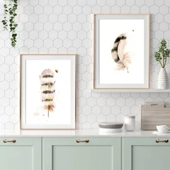 Image of a feather watercolor painting by Shayna Larsen, originals & prints available