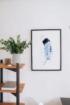 Image of a feather watercolor painting by Shayna Larsen, originals & prints available