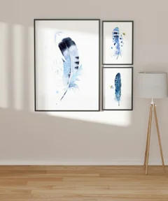 Image of a feather watercolor painting by Shayna Larsen, originals & prints available