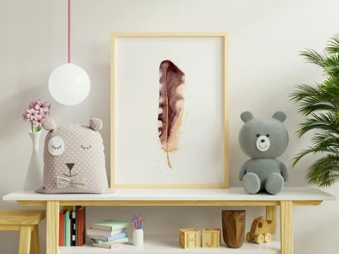 Image of a feather watercolor painting by Shayna Larsen, originals & prints available