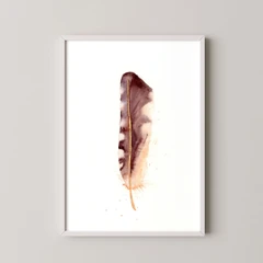 Image of a feather watercolor painting by Shayna Larsen, originals & prints available