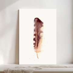 Image of a feather watercolor painting by Shayna Larsen, originals & prints available