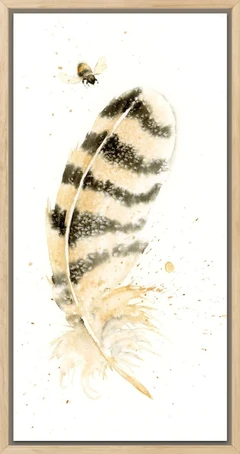 Image of a feather watercolor painting by Shayna Larsen, originals & prints available