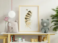 Image of a feather watercolor painting by Shayna Larsen, originals & prints available