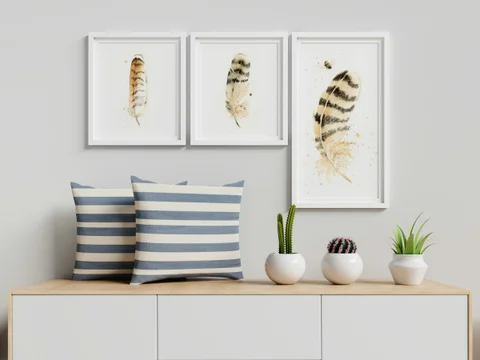 Image of a feather watercolor painting by Shayna Larsen, originals & prints available
