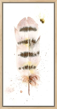 Image of a feather watercolor painting by Shayna Larsen, originals & prints available