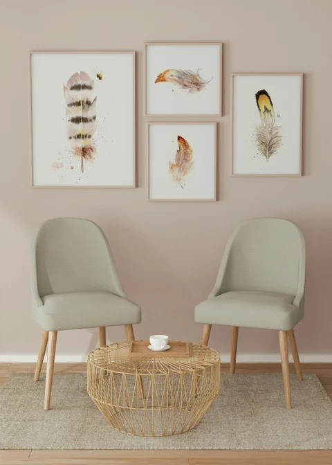 Image of a feather watercolor painting by Shayna Larsen, originals & prints available