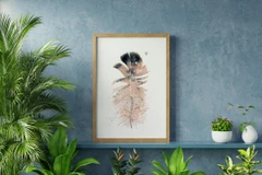 Image of a feather watercolor painting by Shayna Larsen, originals & prints available