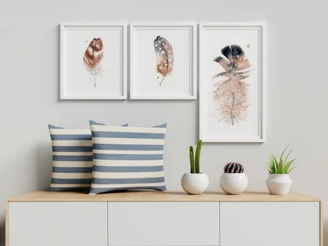 Image of a feather watercolor painting by Shayna Larsen, originals & prints available