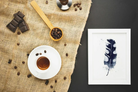 Image of a feather watercolor painting by Shayna Larsen, originals & prints available