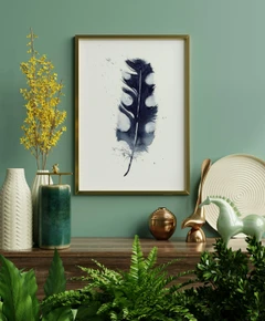 Image of a feather watercolor painting by Shayna Larsen, originals & prints available