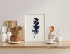 Image of a feather watercolor painting by Shayna Larsen, originals & prints available
