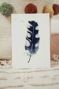Image of a feather watercolor painting by Shayna Larsen, originals & prints available