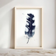 Image of a feather watercolor painting by Shayna Larsen, originals & prints available