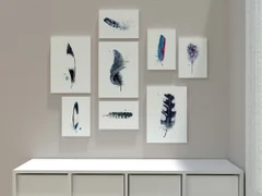 Image of a feather watercolor painting by Shayna Larsen, originals & prints available