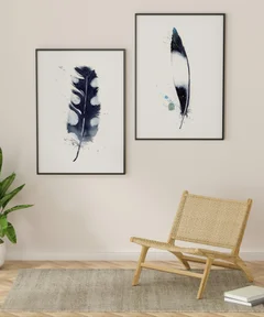 Image of a feather watercolor painting by Shayna Larsen, originals & prints available
