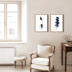 Image of a feather watercolor painting by Shayna Larsen, originals & prints available