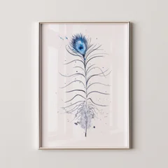 Image of a feather watercolor painting by Shayna Larsen, originals & prints available