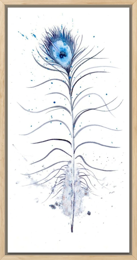 Image of a feather watercolor painting by Shayna Larsen, originals & prints available