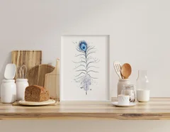 Image of a feather watercolor painting by Shayna Larsen, originals & prints available