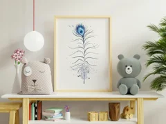 Image of a feather watercolor painting by Shayna Larsen, originals & prints available