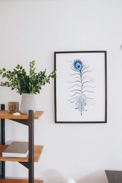 Image of a feather watercolor painting by Shayna Larsen, originals & prints available