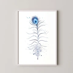 Image of a feather watercolor painting by Shayna Larsen, originals & prints available