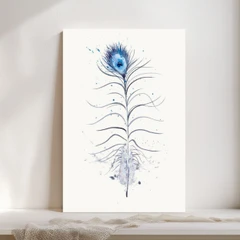 Image of a feather watercolor painting by Shayna Larsen, originals & prints available
