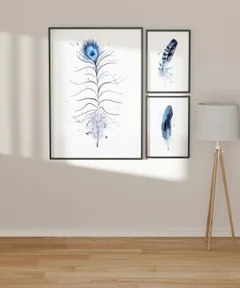 Image of a feather watercolor painting by Shayna Larsen, originals & prints available