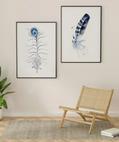 Image of a feather watercolor painting by Shayna Larsen, originals & prints available