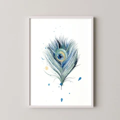Image of a feather watercolor painting by Shayna Larsen, originals & prints available
