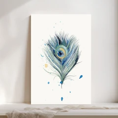 Image of a feather watercolor painting by Shayna Larsen, originals & prints available