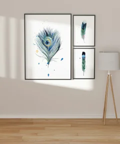 Image of a feather watercolor painting by Shayna Larsen, originals & prints available