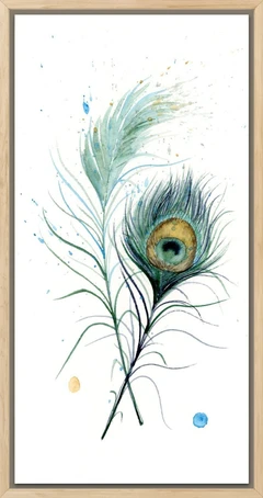 Image of a feather watercolor painting by Shayna Larsen, originals & prints available