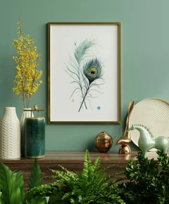 Image of a feather watercolor painting by Shayna Larsen, originals & prints available