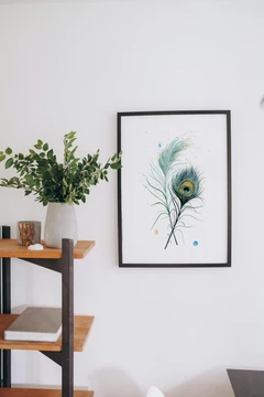 Image of a feather watercolor painting by Shayna Larsen, originals & prints available