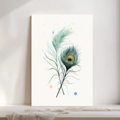 Image of a feather watercolor painting by Shayna Larsen, originals & prints available
