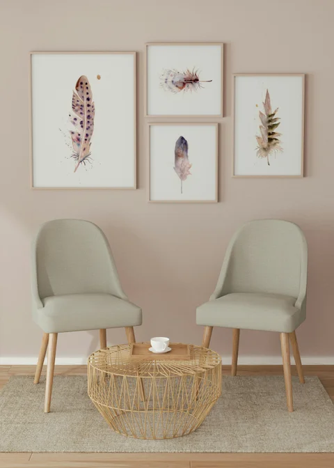 Image of a feather watercolor painting by Shayna Larsen, originals & prints available